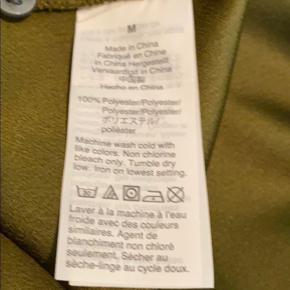 J Crew Green SZ M Tunic V Neck Satin Trim Top blouse SZ M - Picture 8 of 10